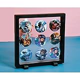 缶バッジ 展示 缶バッジ ディスプレイ 収納 ラバーストラップ 展示ホルダー 缶バッチケース 装飾品 PETメンブレン製 キーホルダー 収納 缶バッチ 飾る ネックレス ヘッドピース ジュエリー 収納 グッズ 飾る ディスプレイ ディスプレイケース プレースメント コレクションケース オーナメント スタンド付き 酸化防止 標本 1個セット (18cm×18cm, 黑)