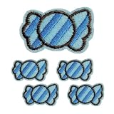 ワッペン アイロン 刺繍 食べ物モチーフ キャンディD 小さめ 5枚セット カラフル 果物 フルーツ スイーツ おしゃれ かわいい 入園 入学準備 NYANDELMO ND-0221-R02-candy-D