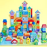 QXMEI 子供のおもちゃ 子供の積み木 カラービルディングブロック 子供の啓発 木製バレル おもちゃ 子供のパズル ビルディングブロック 製品サイズ: 8.1インチ 9.1インチ