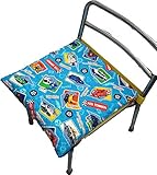 【前から取り出しタイプ】座布団ケース 座布団カバー　ブルー×トミカ柄 入園 入学 幼稚園 保育園 プレスクール　小学校 ロリポップ