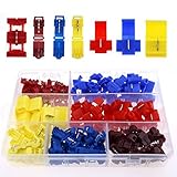 Glarks 122pcs 22-10 Gauge Nylon Quick Splice T-Tap Wire Disconnect Electrical Insulated Crimp Termin