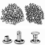 両面カシメ 大 9mm 8mm（足）100組 シルバー レザークラフト 革 バッグ 補修 金具 手芸 クラフトパーツ屋