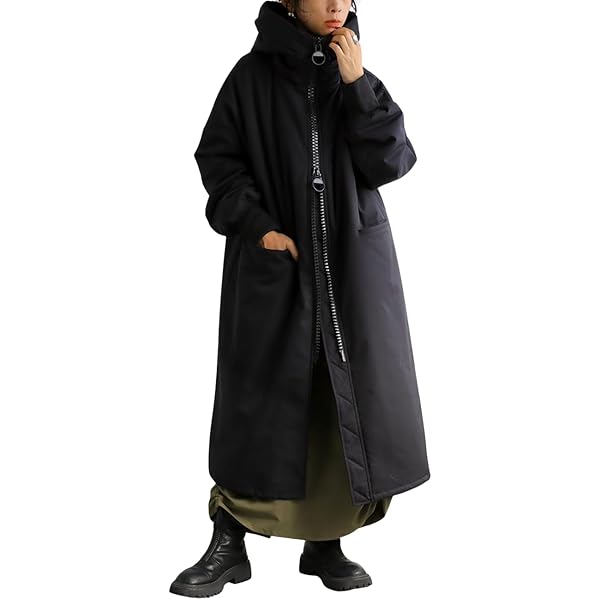 Amazon | [antiqua] アンティカ ビッグファスナー ロング コート