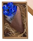 SACHI ソープフラワー 花束 フレグランス フラワー ギフト 母の日 父の日 誕生日 結婚 記念日 クリスマス プレゼント (青 ７本)