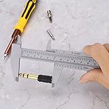 Hanbaili プラスチックルーラー、150MMプラスチックキャリパースライディングバーニア正確な読み取り測定ツール