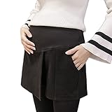 Spinas(スピナス) マタニティ スカート 風 ショート パンツ スカートに見えるショートパンツ キュロット マタニティパンツ 妊婦 産前 ブラック ライトグレー ダークグレー M～XXL （ブラ