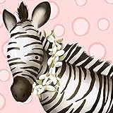 Oopsy Daisy Zoey The Zebra Canvas Wall Art, Pink, 10' x 10' [並行輸入品]