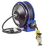 Coxreels PC10-3016-D Compact efficient heavy duty power cord reel with a fluorescent tube light with