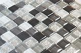 モザイクタイル ガラス 10㎜角 ばら グレー系 5色 ミックス クラフト ハンドメイド に (大容量1㎏、約1,190個)