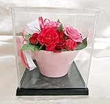 花 風水 ハッピー ブーケ ピンク バラ アレンジ プリザーブドフラワー ディス プレイ用 ウィンナーケース 付