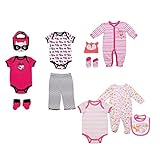 Buster Brown Baby Girl Clothing Bundle Set - 3 Bodysuit And Accessories Outfits For Newborns Up To 9