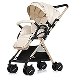 b型ベビーカー ハイシート バギー ベビーカー 軽量 冬対策 防寒 フットマフ付き(両対面 ブラウン)