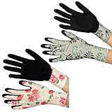 WITH GARDENガーデングローブ[手袋]　ルミナス・ローズ＆ハーブ Mサイズ2枚セット ノーブランド品