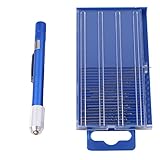 HKUN ハンドドリルセット 10本セット 0.8-3.0mm 小型 ハンド ドリル ステンレスピンバイス クルミ・プラスチック・真珠等用 穴あけドリル