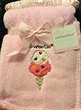 Ultra Soft Embroidered Sweetie/ Ice Cream Cone Baby Blanket by SL Baby Collection