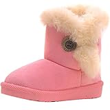 Nice Days（ナイス　ディズ） キッズ&子供用 スノーブーツ シューズ 保暖 防寒 可愛い 裏ボア加工 もこもこ 保暖 防寒 ソフト 暖かい (32, ピンク)