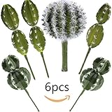Supla 6個Real Looking人工サボテン植物フェイクサボテンフェイクサボテン多肉植物TallフェイクタトゥーCactus装飾人工多肉植物Unpottedデザート植物装飾