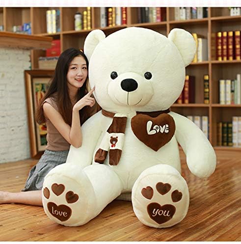 Hyakuri Plush Extra-Large Teddy Bear, Cute Bear Animal, Large/Giant Bear Plush/Bear Sewing Wrap/Bear Pillow/Celebration/Fluffy Plush (White, 31.5 in. (80 cm)) - 1