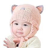 W-ShiG ベビーニット帽 赤ちゃん帽子 かわいい やわらかい 肌さわりよく 無地 耳保護 防寒保温 男の子 女の子 子供秋冬用
