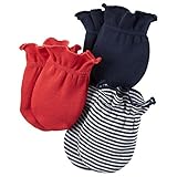 Carter's(カーターズ) ベビーミトン3セット(ボーダー/ネイビー/レッド)【0-3M/新生児用】[並行輸入品]