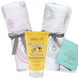 Bundle 3 Item: Aden and Anais Hayden's Heart Pink and Green + Bella B Silk & Honey Baby Lotion 4 oz 