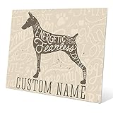 エネルギッシュFearlessインテリジェント犬ドーベルマンタンのカスタマイズ可能な壁アートプリント 20x24 CUSTDOG158MTL20x24