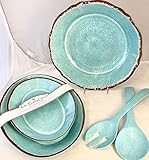 Le Cadeaux Allegraターコイズメラミン Hostess Serving Set