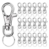 HappyHome ナスカン キーホルダー金具 30個セット 全長35mm 内径10mm 回転フック 二重リング付き アクセサリ金具 亜鉛合金製