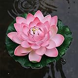 ノーブランド品　造花　三本　蓮　蓮の花　睡蓮　睡蓮　浮き蓮　水の上　シルク製花　観葉植物　人工観葉植物　インテリア　装飾　飾り付き　フラワー　飾り　雑貨　室内　室外　池　フローティングロータス　ピンク