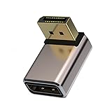 ALLVD Displayport 1.4 延長アダプタL型, 8K DP 1.4 変換アダプター、L字型 Dp オスからメス延長アダプター、ディスプレイポートアダプタ 8K@60Hz、3D、ARC に対応、HDTV、モニター、ノートパソコン、プロジェクター用 プラグ&プレイ同期出力 延長アダプター 簡単接続 PC TV モニター プロジェクター