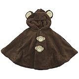 【秋冬物】(日本製) Pample Mousse(パンプルムース) シープボアフリース耳・編みぐるみ付きマント  80cm - 90cm FREE/BR NO.DP-54106