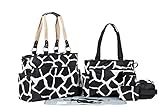 SoHo Collection, Black Giraffe 7 pieces Diaper Bag set *Limited time offer !* (Black) by SoHo Design