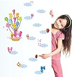 bibitime 0 – 9数Bearホットエアバルーンのバルーンデカール保育園赤ちゃん早期教育認識6 – 15デジタルinブルー雲壁ステッカーLollipop Strawberry Ice Crea