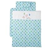 Wガーゼプリント 洗える布団10点セット フォレストフレンズ－サックス－.