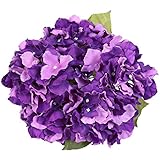 Luyue アジサイ 造花 人工紫陽花の配置シルクの花中心部の家と結婚式の装飾 (パープル)