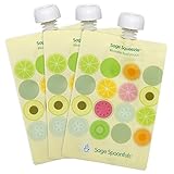 Sage Spoonfuls 3 Piece Sage Squeezie Reusable Food Pouch, Fruit Dots by Sage Spoonfuls