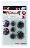 パフォーマンスツールプロフェッショナル油圧ショップSeat 10 5pc 3/8" Dr SAE/MM  Bolt Extractor Set W38918