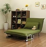 ソファーベッド ソファ 背もたれ6段階リクライニング。 人気商品 背もたれ6段階リクライニングソファベッド＜折りたたみ式クッション付＞ 抹茶