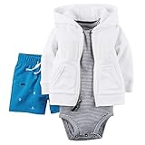 (カーターズ) Carter's 男の子 新生児 ベビーウエア 3ピースカーディガンセット カラー:ホワイト 6M(身長61-67cm) [並行輸入品]