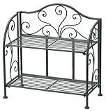 丸和貿易 フラワースタンド リエール 2段シェルフ ブラック 400480402