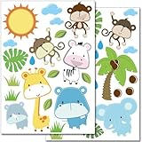 Wandkings wall stickers Baby Safari Animals Sticker Set - 40 stickers on 2 US letter sheets (each 8.