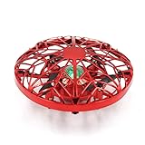 UFO Drone ミニドローン 子供クリスマスプレゼント トイドローン ドローン 子供 おもちゃ 男の子 女の子 誕生日 安全 保護 初心者 ラジコン 知育 玩具 小型ドローン こども 子ども 子供用 おもちゃドローン 小学生 動くおもちゃ 室内 (レッド)