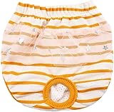 可愛い ペット犬用 生理パンツ 犬用マナーパンツ 犬オムツ パンツ 犬用おむつカバー 犬の尿失禁 雌犬 月経 発情期用 お出かけ (M：ウエスト35cm, 黄)