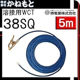 堺電業 60000-645 溶接用WCT 38SQ アース線(端子) 青色 5m