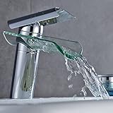 50%OFF Auralum 洗面所 水栓　ワンプッシュ排水　ガラスの出水口　シングルレバー　保証期間2年
