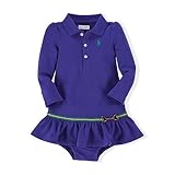 ポロラルフローレン メッシュ長袖ワンピース パープル (女の子3～9か月用) 6M [並行輸入品]