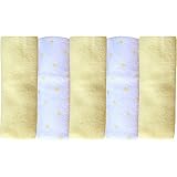 Baby Boys & Girls Super Soft Bath Time Wash Cloths (Yellow & White) by TeddyT's