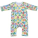 はらぺこあおむし 天竺 カラフル英字 ロンパース THE WORLD OF ERIC CARLE fo-eh4473 70cm オフホワイト