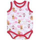 【本体綿100％】2017年 夏物 アンパンマンガール 天竺 総柄 ノースリーロンパス Anpanman Girl レッド◇70cm