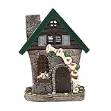 A Ting Garden Resin Fairy House with LED,Green Roof